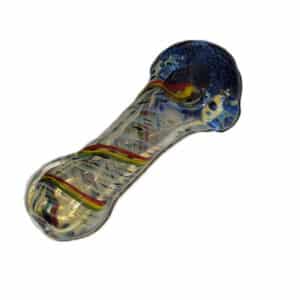 3.4" HAND PIPE SILVER FUMED GLASS