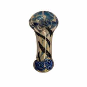 4.5" HAND PIPE SILVER FUMED WITH DICHROIC LINE