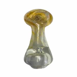 3.8" HAND PIPE SILVER FUMED GLASS
