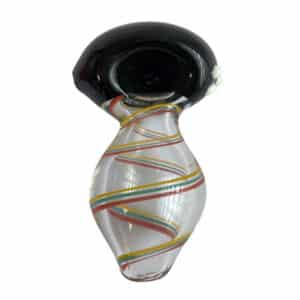 4" HAND PIPE BLACK & CLEAR
