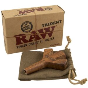 RAW WOODEN CIGARETTE HOLDER - TRIDENT