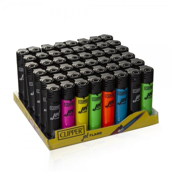 CLIPPER JET LIGTHER IN SOLID SHINY COLORS 48 DISPLAY