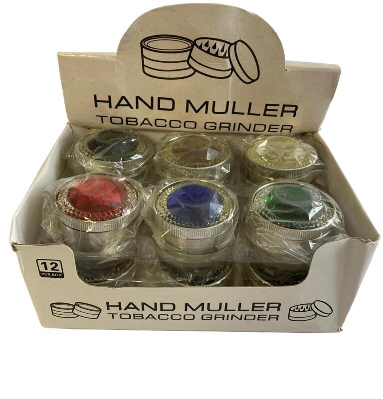 PACK OF 12 GEM GRINDERS 2" x 12 - ASSORTED COLORS