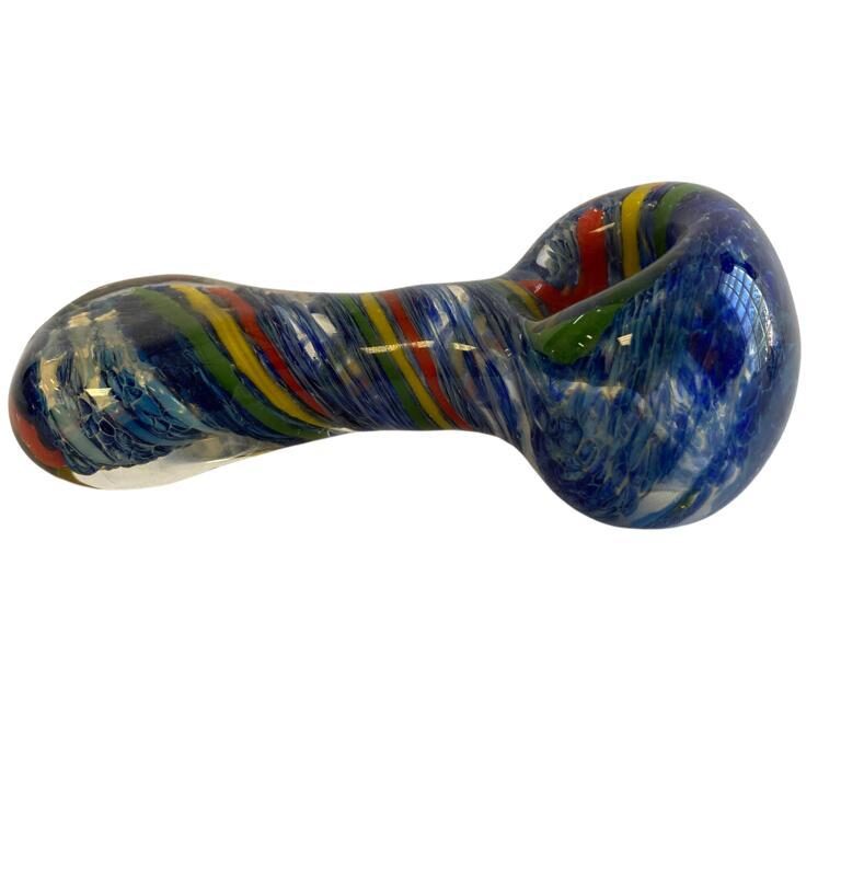 4" HAND PIPE BLUE RASTA