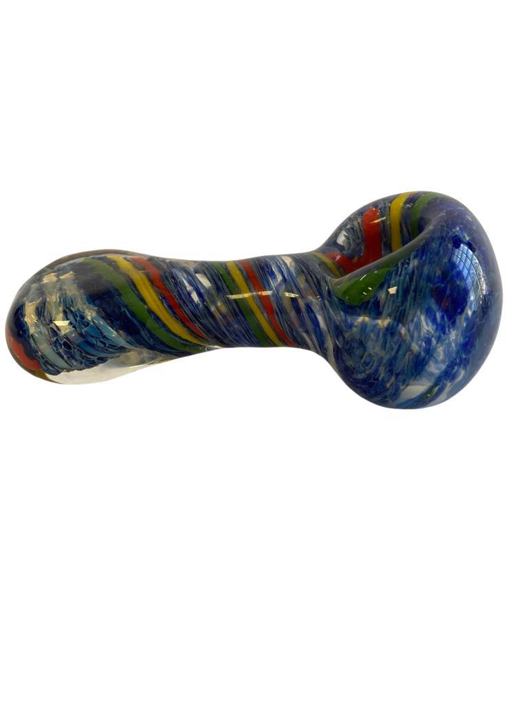 4" HAND PIPE BLUE RASTA