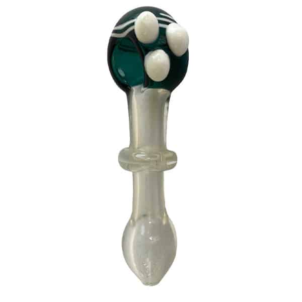 4.5" HAND PIPE GREEN & CLEAR
