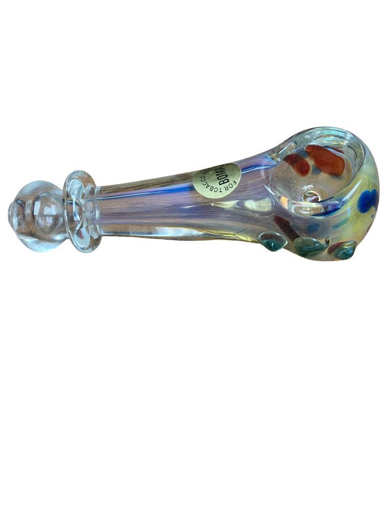 4" HAND PIPE CLEAR WITH DOTS