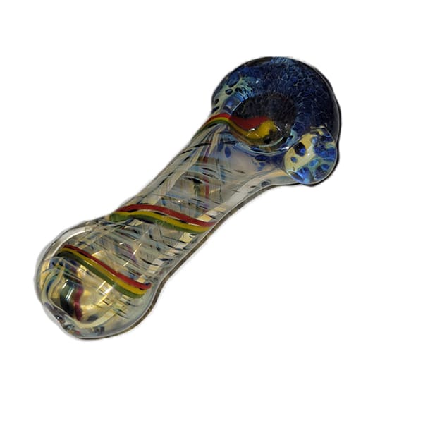 3.4" HAND PIPE SILVER FUMED GLASS