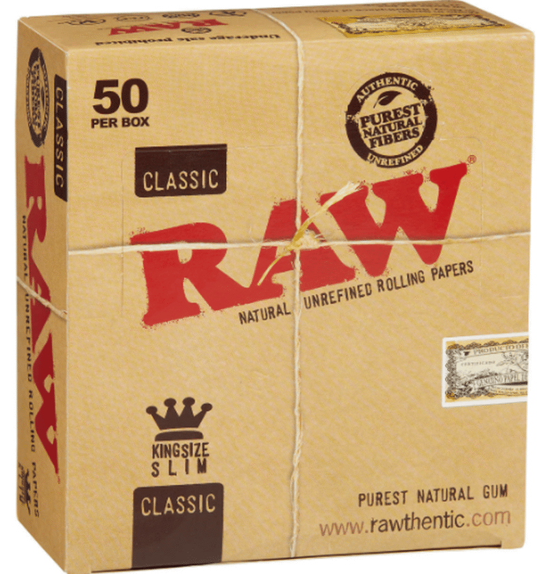 RAW CLASSIC KING SIZE - SLIM ROLLING PAPERS x 50