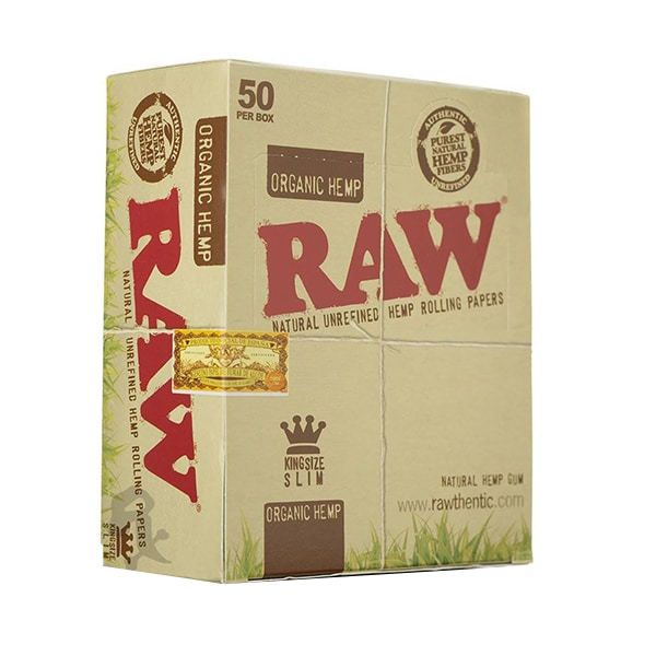 RAW ORGANIC HEMP KING SIZE - SLIM ROLLING PAPERS x 50