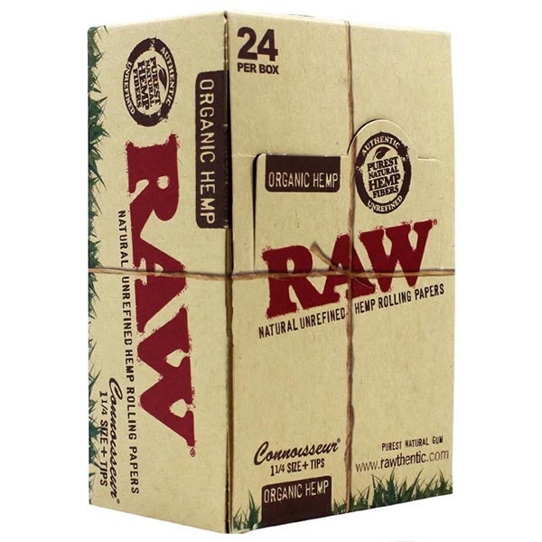 RAW ORGANIC HEMP CONNOISSEUR 1 ¼ + TIPS x 24