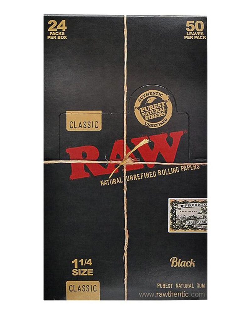 RAW BLACK CLASSIC 1 ¼ ROLLING PAPER x 24