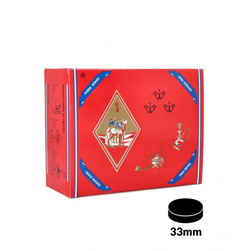 THREE KINGS QUICK LIGHTING CHARCOAL x 100 PCS / 33mm